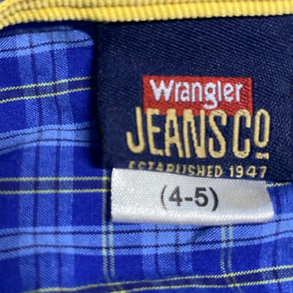 Wrangler Plaid Button-Up Shirt (Size:4-5 Little Kid, Color:Blue) - Picture 3 of 3